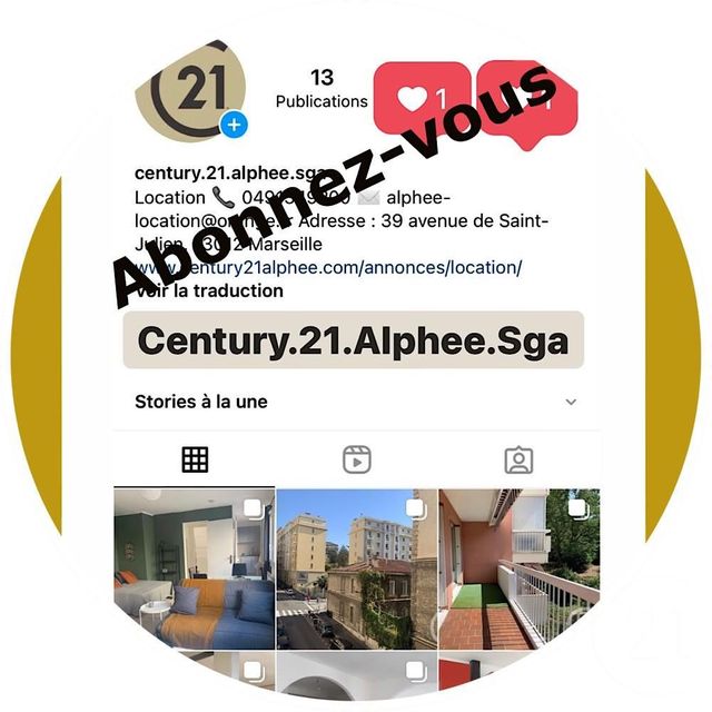 Appartement Studio à louer - 1 pièce - 33.87 m2 - MARSEILLE - 13005 - PROVENCE-ALPES-COTE-D-AZUR - Century 21 Alphée Sga